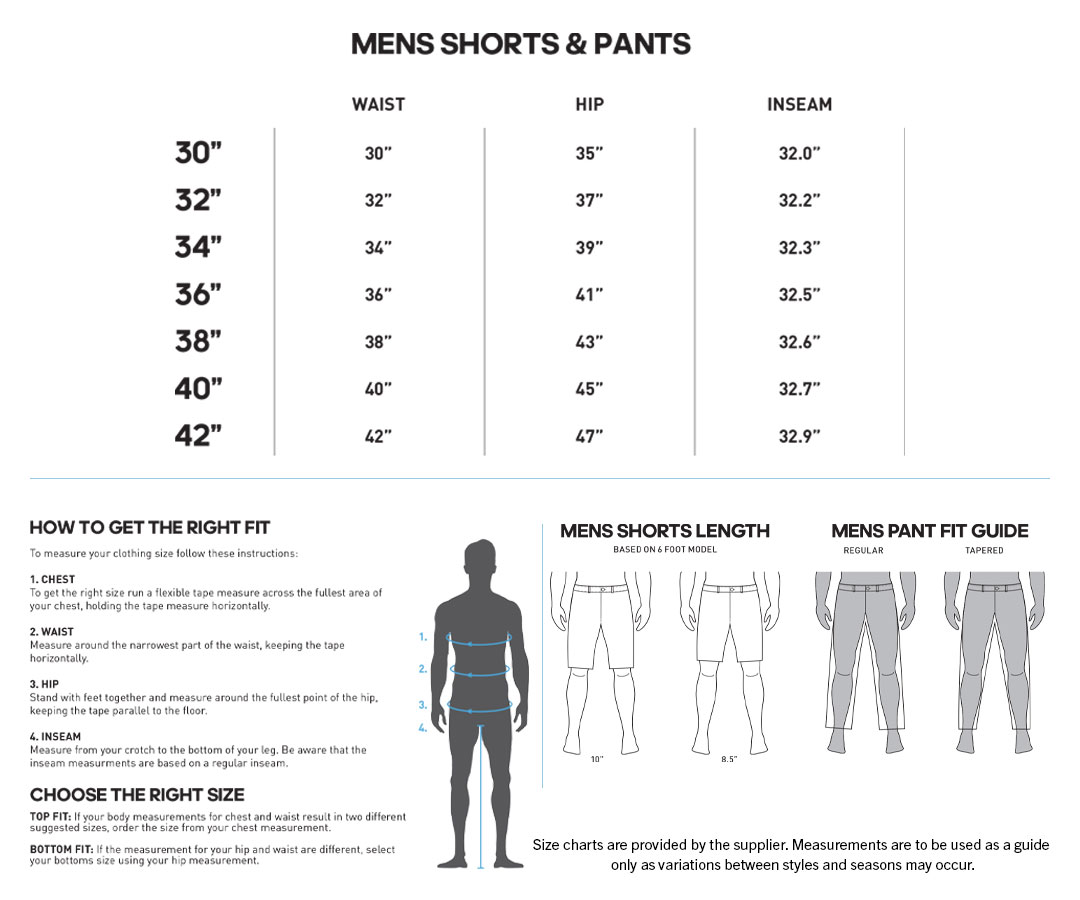 adidas men's size chart pants