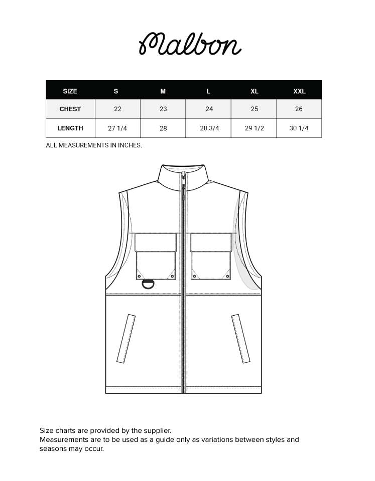 malbon-vests-mens size chart