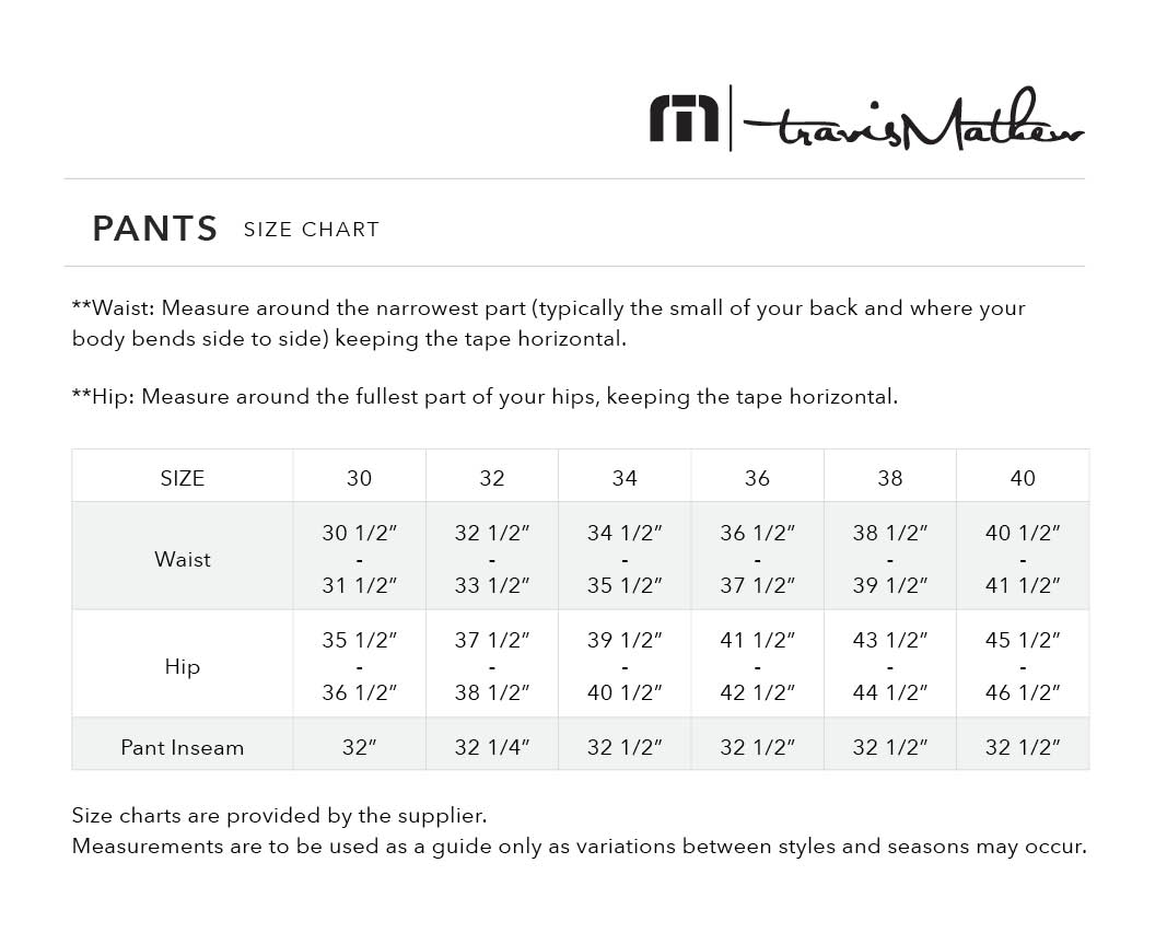 Mens Size Chart For Pants - Greenbushfarm.com